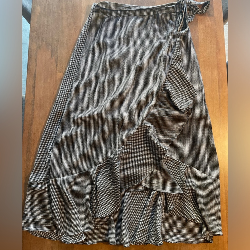 Modern Citizen Black & White Asymmetrical Wrap Skirt